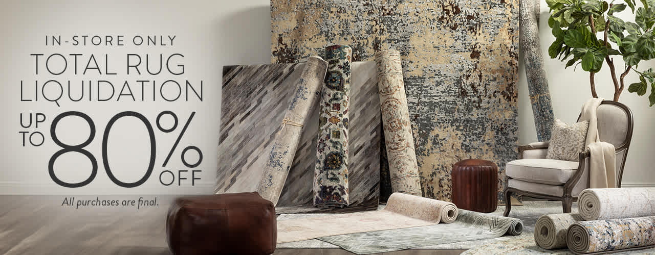 Rugs up to 80% off in-store